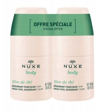 Nuxe Body Rêve De Thé 2x50 ml dezodorant roll-on