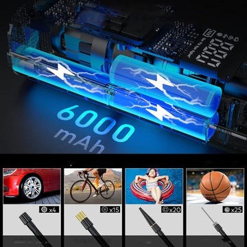 АВТОМОБИЛЬНЫЙ КОМПРЕССОР МОТОЦИКЛ БЕСПРОВОДНОЙ НАСОС ВЕЛОСИПЕД POWERBANK USB