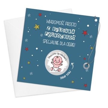 Kartka powiadomienie o ciąży dziecku zdrapka TATY