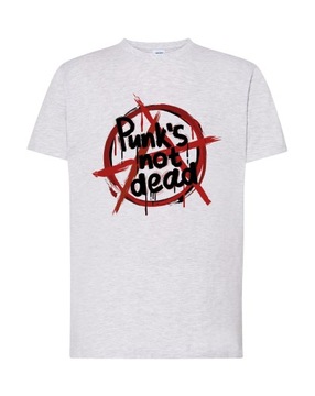 KOSZULKA PUNKS NOT DEAD ANARCHIA BIAŁA