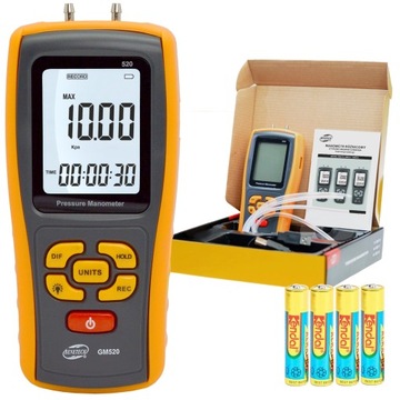 MANOMETR RÓŻNICOWY CYFROWY MIERNIK CIŚNIENIA TESTER PODCIŚNIENIA USB+ LCD
