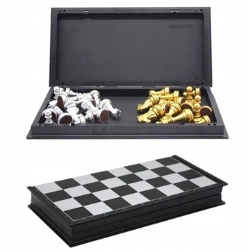БОЛЬШИЕ МАГНИТНЫЕ ШАХМАТЫ ЭЛЕГАНТНАЯ ШАХМАТНАЯ ДОСКА ЗОЛОТЫЕ ШАХМАТНЫЕ ФИГУРКИ 25x25 СМ