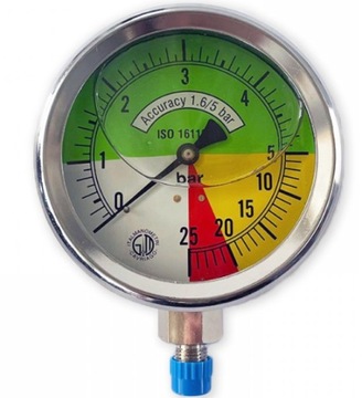 Włoski manometr opryskiwacza glicerynowy M 1/4 0-5/25BAR fi 100