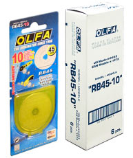 OSTRZA KRĄŻKOWE OKRĄGŁE OLFA 10 OSTRZY RB45-10