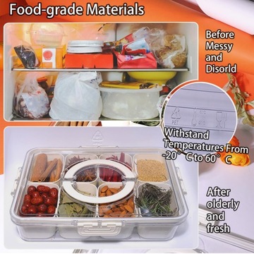 Разделенная коробка для закусок Crisper Box с 8 отделениями и контейнером для закусок