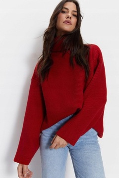 Warehouse NI1 kgo czerwony sweter oversize golf S