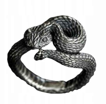 Pierścionek srebrny 925 Wąż Żmija Cobra Gothic