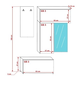 Вариант гардероба со светодиодной подсветкой для прихожей Smart GF09