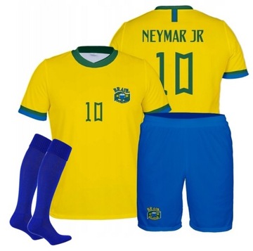Strój NEYMAR BRAZYLIA Komplet Piłkarski koszulka + spodenki + getry r. 134