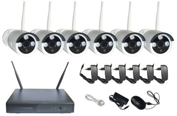 ZESTAW 6 kamer WiFi bezprzewodowych FULL HD 2 MPX