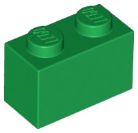 LEGO Klocek 1x2 3004 - Zielony/Green