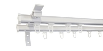 Двойной потолочный карниз, АЛЮМИНИЕВАЯ ПОТОЛОЧНАЯ рейка, белые лягушки, 300 см