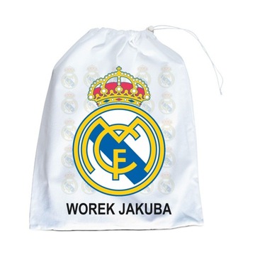 REAL MADRYT worek biały buty szkoła+imię