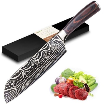 Japoński Nóż Santoku Profesjonalny Nóż Szefa 17 cm