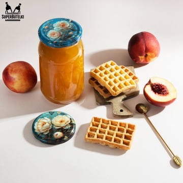 10x ZAKRĘTKI WIECZKA WIECZKO NA SŁOIK SŁOIKI SŁOJE KOLOROWE KWIATY fi 82 mm