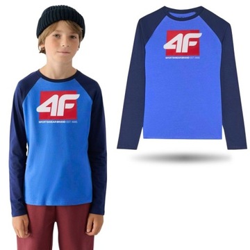 BLUZA CHŁOPIĘCA 4F LONGSLEEVE BLUZKA Z DŁUGIM RĘKAWEM SPORTOWA NA CO DZIEŃ