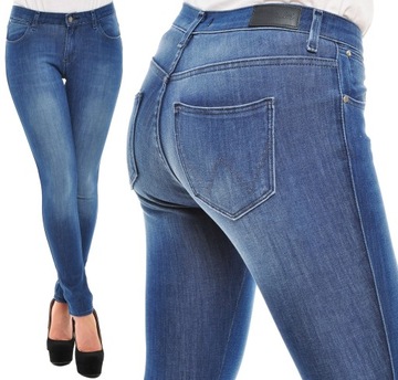 WRANGLER spodnie REGULAR blue SUPER SKINNY W24 L32