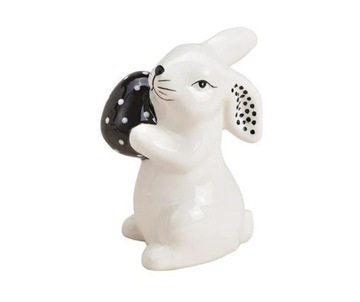 Figurka ceramiczna Zajączek z pisanką 10 cm