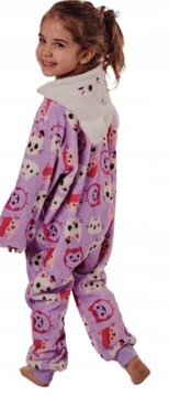 Polarowa PIŻAMA jednoczęściowa KOMBINEZON KOCI DOMEK GABI 98/104 onesie