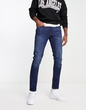 JACK&JONES GRANATOWE KLASYCZNE JEANSY (32/32)