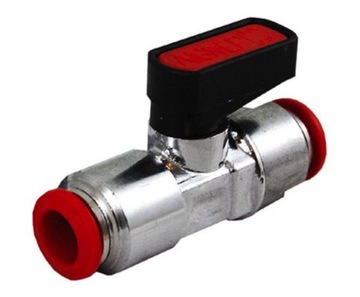 Zawór pneumatyczny kulowy wtyk/wtyk do węża 10mm / 10mm