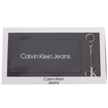 CALVIN KLEIN ZESTAW PORTFEL DAMSKI + BRELOK CZARNY