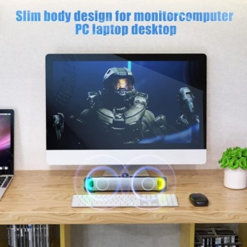 КОМПЬЮТЕРНЫЙ ДИНАМИК USB AUX SOUNDBAR RGB HPYLIF -H