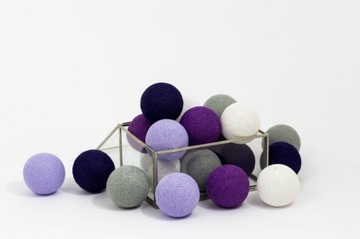 Zestaw lampek Cotton Balls Violets 10 kul