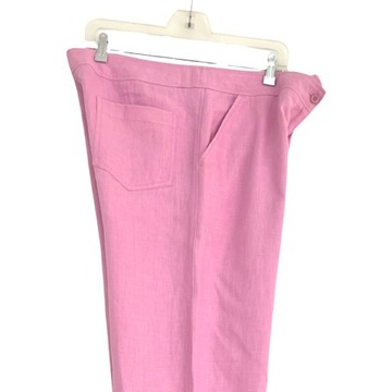 Szerokie lniane spodnie L / róż / 2510n