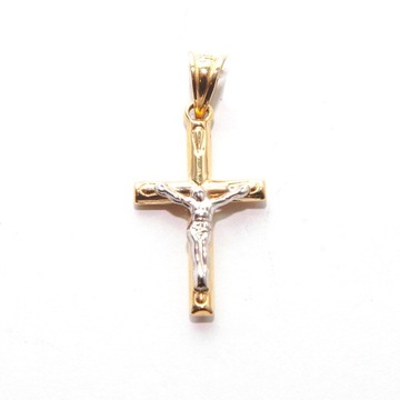 Złota zawieszka krzyżyk złoto 585 krzyż Komunia Święta prezent