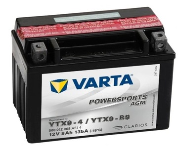 Akumulator motocyklowy Varta YTX9-BS 12V 8Ah 135A Bandit CBR