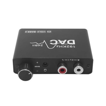 Konwerter Toslink / Coaxial na Cinch / Jack 3,5mm cyfrowo analogowy 192KHZ