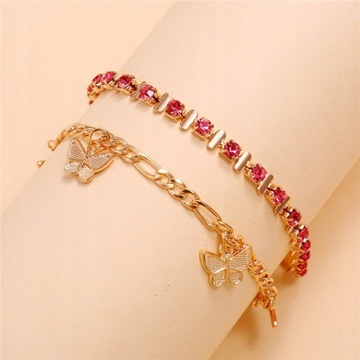 TOBILO New Red Crystal Ankle Bracelets For Wo