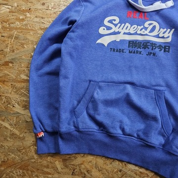 Bluza z Kapturem SUPERDRY JAPAN Męska Błękitna Nowy Model Sportowa XXL 2XL