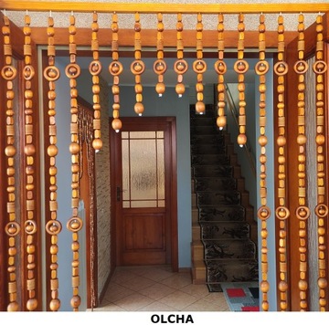 ВЫРЕЗ ШТОРЫ - ЭКРАН ДЕРЕВЯННЫЕ БУСЫ -100см -