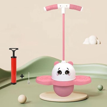 Пого-мяч с ручкой. Детские аксессуары с насосом. Пого-прыгающий мяч