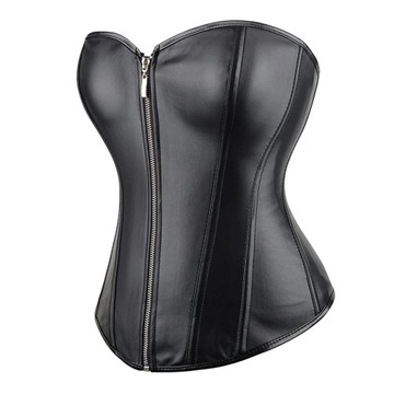 Faux Leather Overbust Corset Simple Elegant Sexy Z