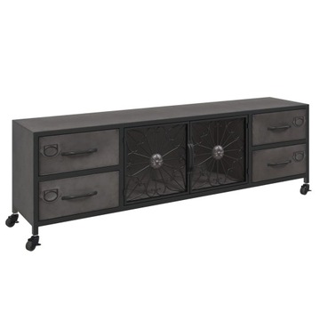 Szafka RTV stojąca VidaXL 110 cm x 40 cm x 30 cm srebrna, szara, metalowa