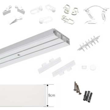 ДВОЙНОЙ потолочный карниз с чехлом Потолочный карниз с чехлом 9 CM 250