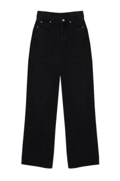 БРЮКИ ЖЕНСКИЕ ШВЕДСКИЕ ДЖИНСОВЫЕ БРЮКИ, ЭЛАСТИЧНЫЕ, ПРЯМЫЕ ШИРОКИЕ НОГИ