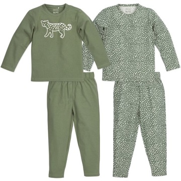Meyco Baby Cheetah piżama - 2-pak - forest green - 86/92