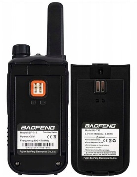 2x Baofeng BF-T17 Мини-коротковолновая рация Łoki Toki PMR, 16 каналов