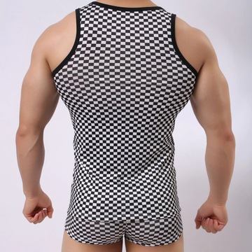 B213 Мужская клетчатая футболка в клетку - XL