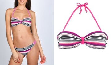 VENICE BEACH bikini w kolorowe PASKI 36A/B GÓRA