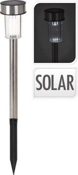 Солнечная лампа Pro Garden, нержавеющая сталь, 8x36 см, серебро