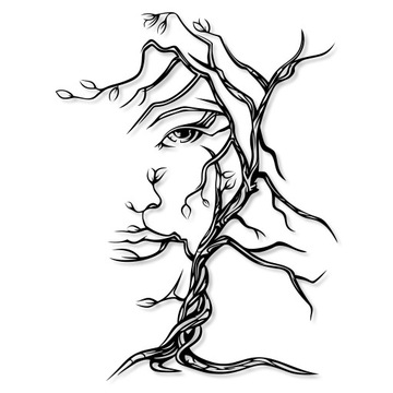 DEKORACJA AŻUROWA Z DREWNA OZDOBA ŚCIENNA 3D OBRAZ KOBIETA OBRAZ DO SALONU