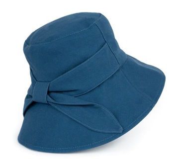 Kapelusz Bucket Hat Rybacki Damski Młodzieżowy Bawełniany z Kokardą 56