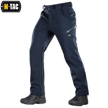 SPODNIE TREKKINGOWE MĘSKIE BOJÓWKI SOFTSHELL WINTER M-TAC GRANATOWE S