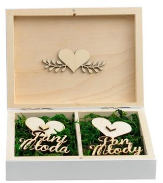 Деревенская шкатулка для белых конвертов и обручальных колец