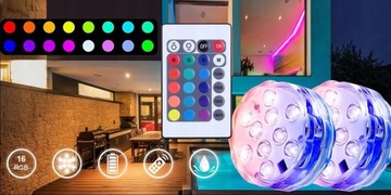 4x ПОДВОДНЫХ ОСВЕЩЕНИЯ ДЛЯ БАССЕЙНА RGB СВЕТОДИОДНАЯ ЛАМПА С ДИСТАНЦИОННЫМ УПРАВЛЕНИЕМ